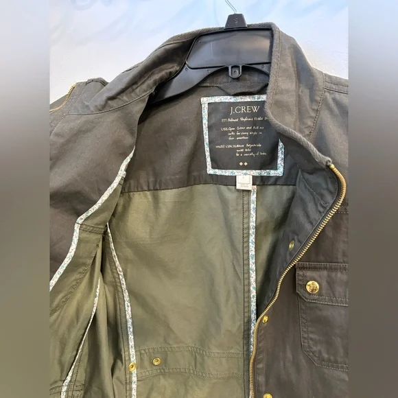 J. Crew Dark Brown Utility Jacket with Gold Buttons NWOT - Picture 3 of 13
